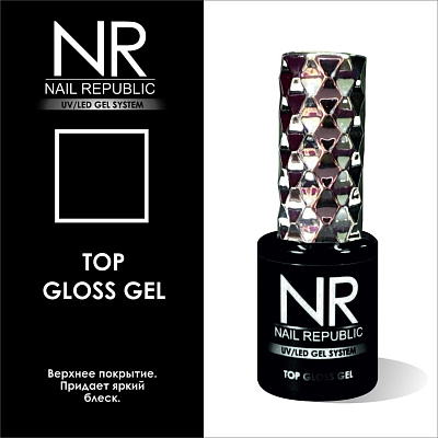 Верхнее покрытие для гель-лака Top Gloss Gel Nail Republic, 10 мл