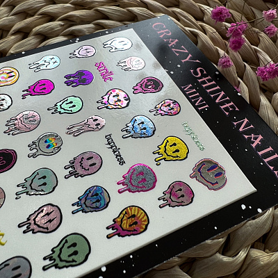 Слайдер-дизайн Crazy Shine Nails mini №3009 foil SMILE