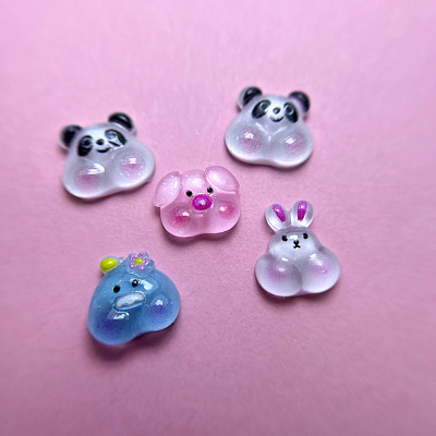 Фигурки объемные Зверята №1848 Zoo Nail Art 5 шт.