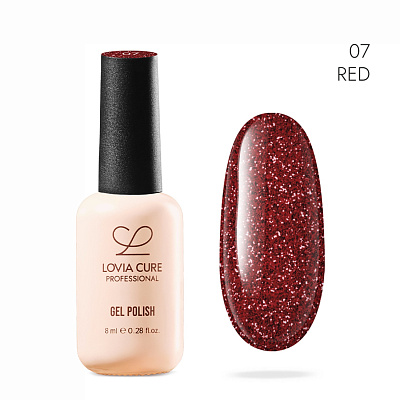 Гель-лак LOVIA CURE светоотражающий Shock effect 07 Red 8 мл