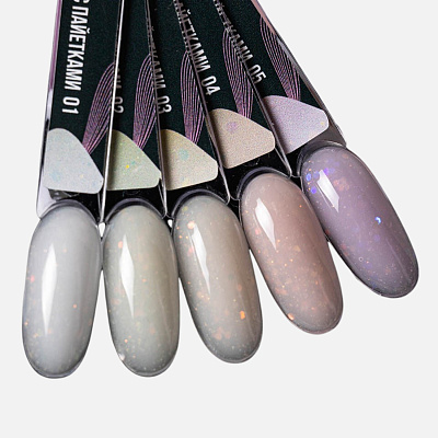 Моделирующий гель c пайетками Serebro №02 15 мл