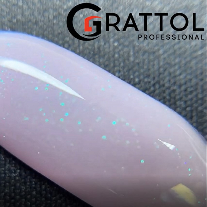 Каучуковая база с глиттером для гель-лака Rubber Base Glitter Grattol №012 (GTGB12), 9 мл