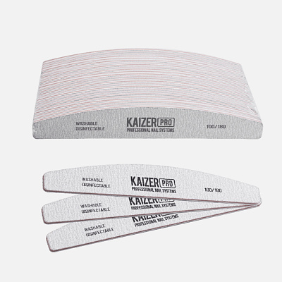 Пилка на пластиковой основе Kaizer Pro банан серая 100/180 NF-208