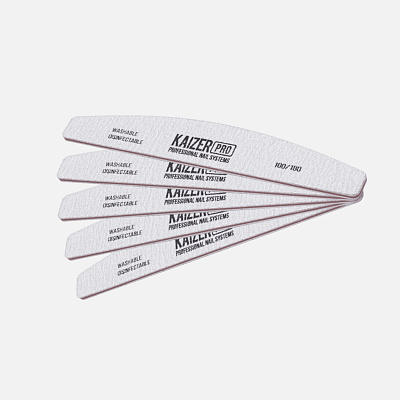 Пилка на пластиковой основе Kaizer Pro банан серая 100/180 NF-208