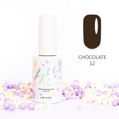 Гель-лак HIT Бежево-коричневая коллекция №12 (Chocolate), 9 мл