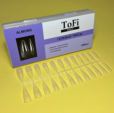 Гелевые типсы ToFi Almond миндаль 240 шт.
