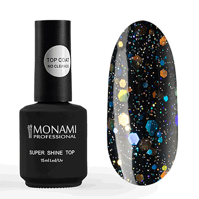 Топ для гель-лака Супер блеск с блестками Super Shine top CRUSH Monami, 15 мл
