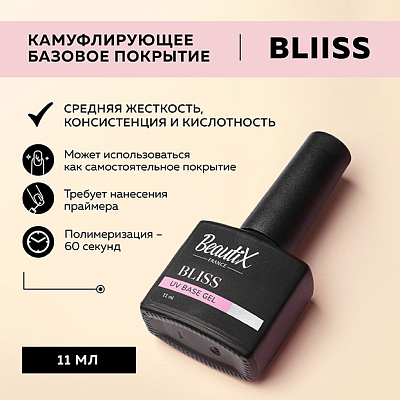 Камуфлирующая база UV Base Gel Beautix BLISS 11 мл