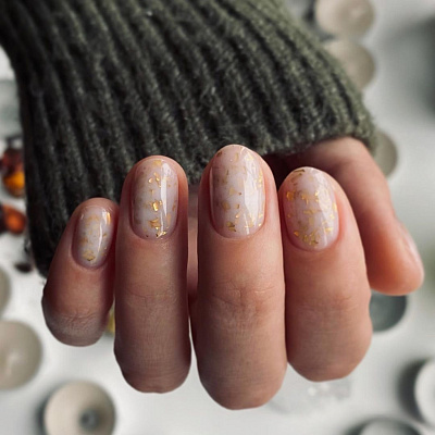 База цветная для гель-лака Potal Base Lakres Milky Gold 10 мл