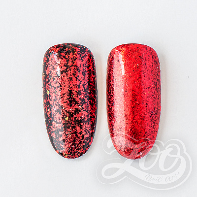 Хлопья Юки Zoo Nail Art, красные металл №1262