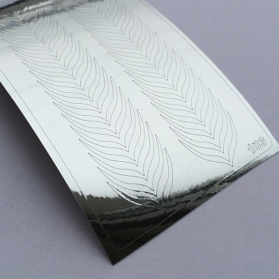 Металлизированные наклейки Metallic stickers №103 (серебро)