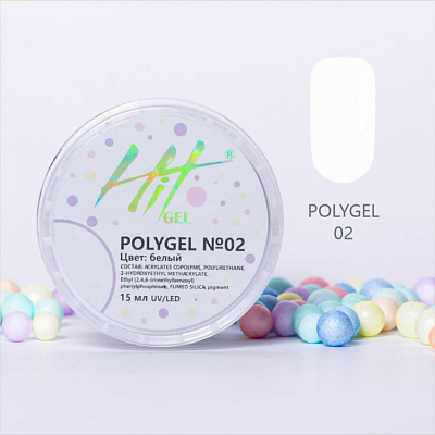 Полигель Polygel HIT №02 белый, 15 мл
