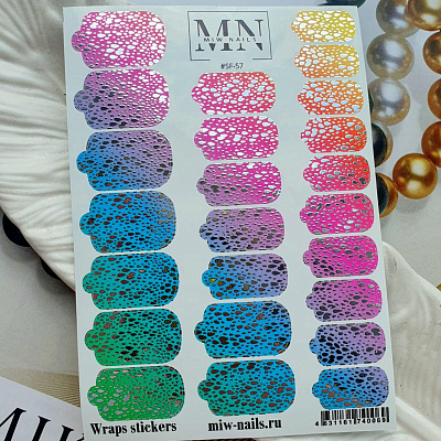 Пленки для дизайна ногтей Miw Nails Wraps stickers SF-57