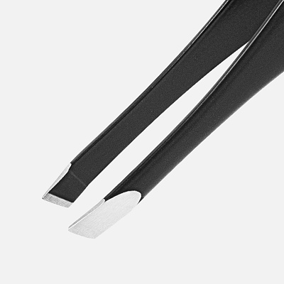 Пинцет для бровей косой Silver Star AT 9921 BLACK