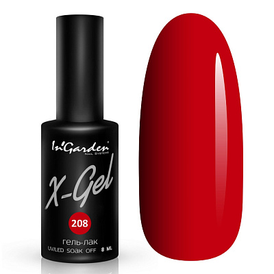 Гель-лак InGarden X-Gel №208 Красный 8 мл