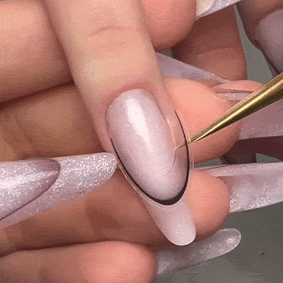 Наклейки «Френч» серый №1931 Zoo Nail Art