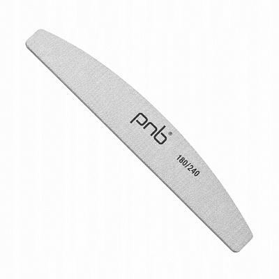 Пилка для ногтей 180/240 Grey банан PNB by Lovia cure Nail file 180/240 Gray half circle П.02.
