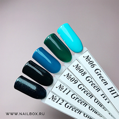 Гель-лак HIT Желто-зеленая коллекция №12 (Green glass), 9 мл