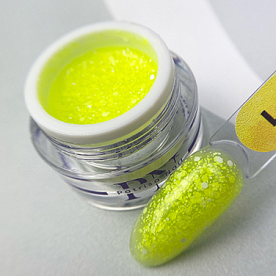 Гель для дизайна с белыми шестигранниками Patrisa Nail TROPIC GEL LEMON BD149 5 г