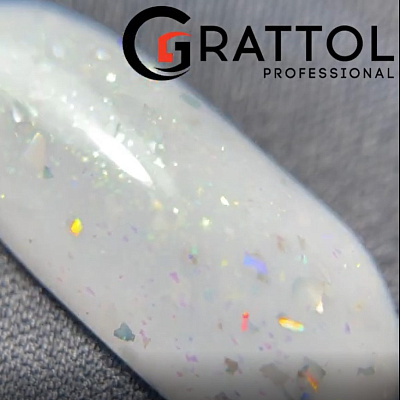 Каучуковая база с глиттером для гель-лака Rubber Base Glitter Grattol №009 (GTGB9), 9 мл