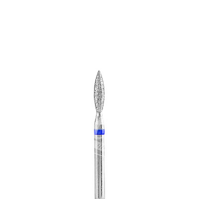 Фреза алмазная пламя, синяя (средняя зернистость) Zoo Nail Art 1314, 2,55*9,1 мм