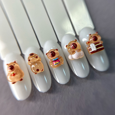 Фигурки объемные Капибары №1857 Zoo Nail Art 5 шт.