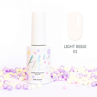 Гель-лак HIT Бежево-коричневая коллекция №01 (Light Beige), 9 мл