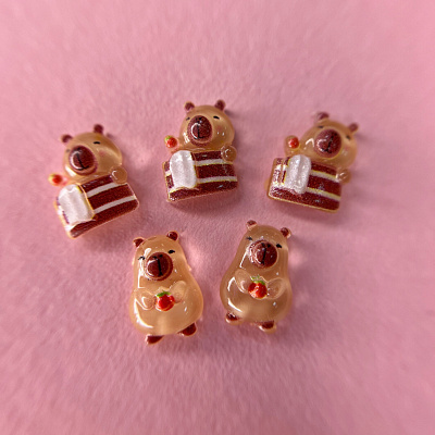 Фигурки объемные Капибары №1857 Zoo Nail Art 5 шт.