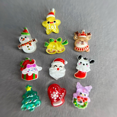 Фигурки объемные «Зимний микс» №1870 Zoo Nail Art 10 шт