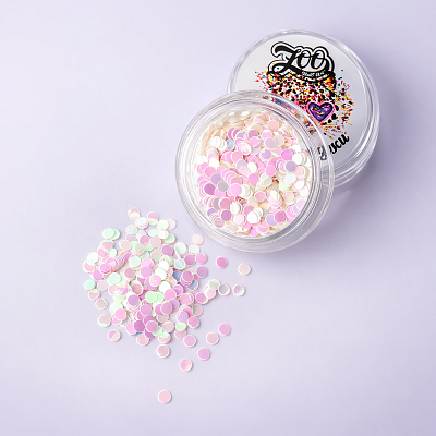 Камифубуки 2 мм белые перламутровые с розовым, Zoo Nail Art 1289 1 г