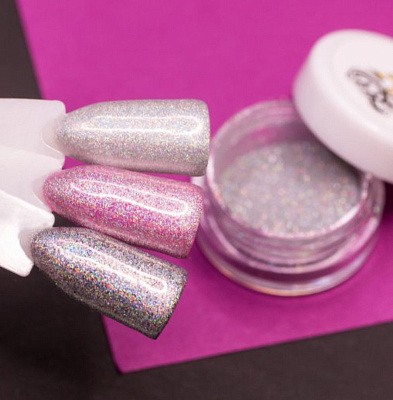 Голографическая втирка Серебряная Вспышка №1078 Zoo Nail Art 1 г