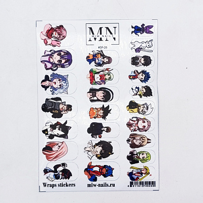 Пленки для дизайна ногтей Miw Nails Wraps stickers SF-26