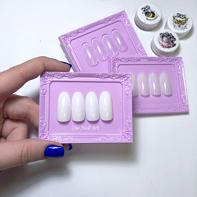 Типсы формы Миндаль Zoo Nail Art №1309 белые, 50 шт.