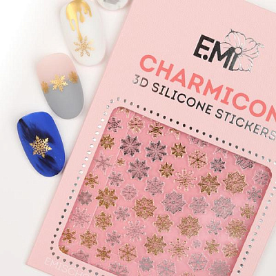Силиконовые стикеры E.mi Charmicon 3D Silicone Stickers №151 Снежинки