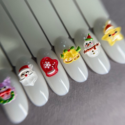 Фигурки объемные «Зимний микс» №1870 Zoo Nail Art 10 шт