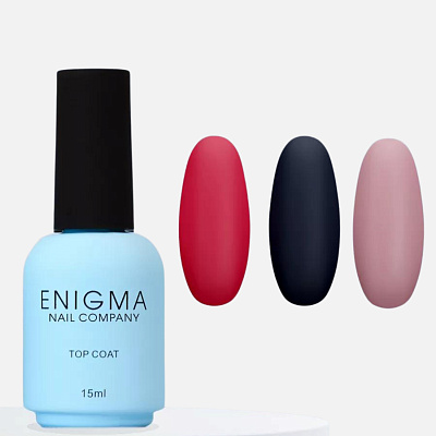 Матовый топ для гель-лака без липкого слоя ENIGMANIC Velvet 15 мл