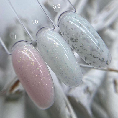 Каучуковая база с глиттером для гель-лака Rubber Base Glitter Grattol №010 (GTGB10), 9 мл