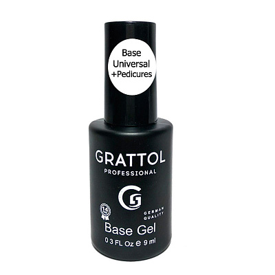 Каучуковая база Grattol Rubber Base Gel Universal+Pedicures (GBUP), 9 мл