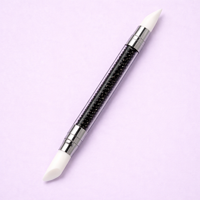 Кисть силиконовая двусторонняя скошенное перо + скошенный овал Zoo Nail Art 1885