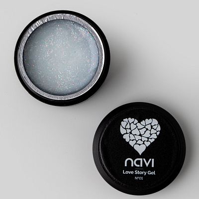 Моделирующий гель NAVI с блестками Love Story Gel 01 15 мл