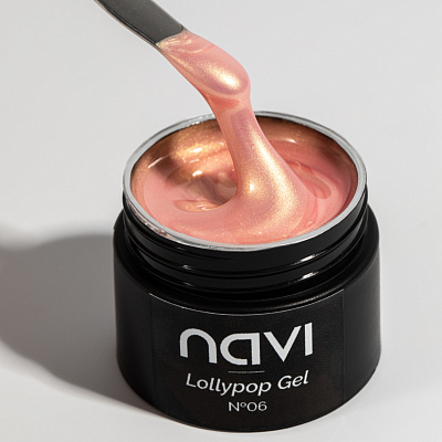 Моделирующий гель NAVI жемчужный с эффектом втирки Lollypop Gel 06 15 мл