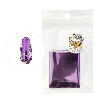 Фольга переводная Zoo Nail Art №1425 глянцевая фиолетовая, 4*50 см