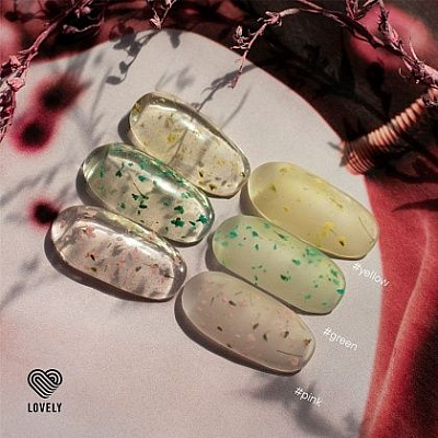 Гель-лак с сухоцветами Lovely Floral, оттенок желтый, 5 мл