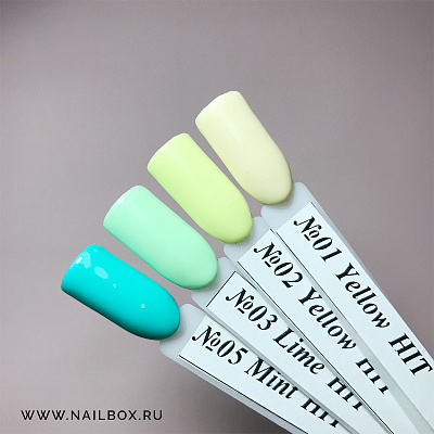 Гель-лак HIT Желто-зеленая коллекция №05 (Mint), 9 мл