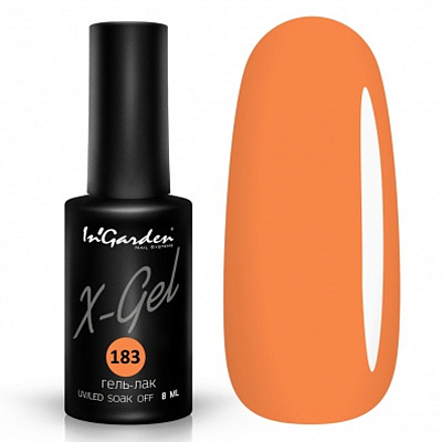 Гель-лак InGarden X-Gel №183 (Яркий оранжевый оттенок), 8 мл