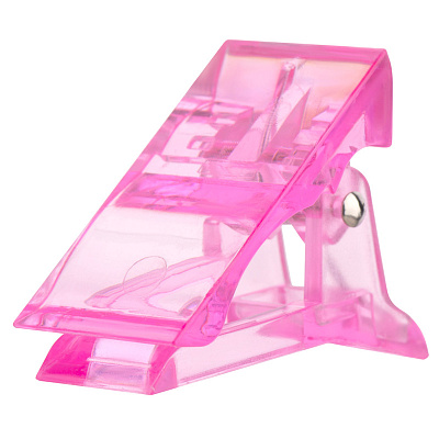 Зажим-прищепка пластиковая для фиксации верхних форм "Б600-15-02" IRISK Прозрачно-розовая (1 шт)