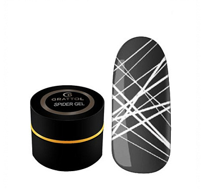 Гель-паутинка для тонких линий Grattol Spider gel White белая (арт. GTSGW), 5 мл