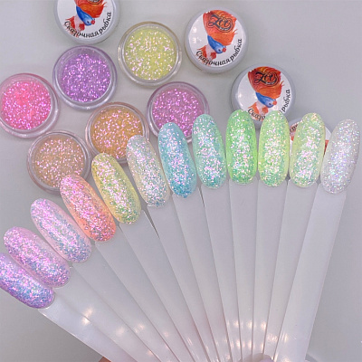 Глиттер с зеркальным блеском Сказочная рыбка Zoo Nail Art №1639, 1 г