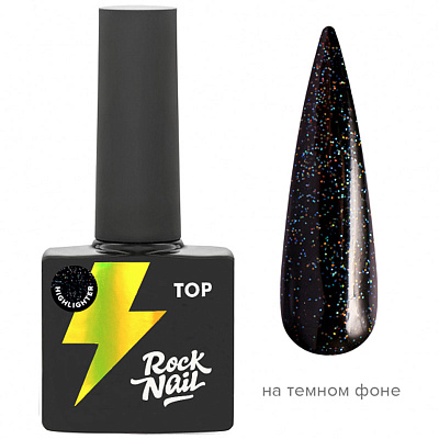 Топ для гель-лака RockNail Highlighter Top No Wipe 10 мл