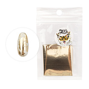 Фольга переводная Zoo Nail Art №1415 глянцевая белое золото, 4*50 см